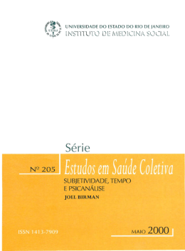 Subjetividade, tempo e psicanálise