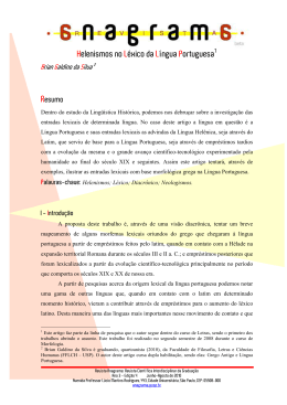 Helenismos no L&eacute;xico da L&iacute;ngua Portuguesa