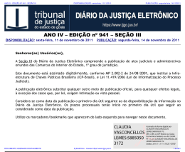 TJ-GO DIÁRIO DA JUSTIÇA ELETRÔNICO - EDIÇÃO 941