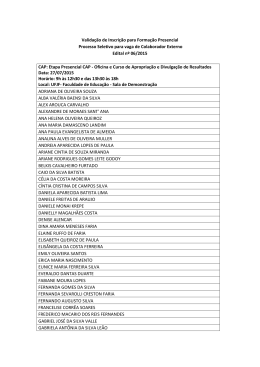 Valida&ccedil;&atilde;o de Inscri&ccedil;&atilde;o para Forma&ccedil;&atilde;o Presencial