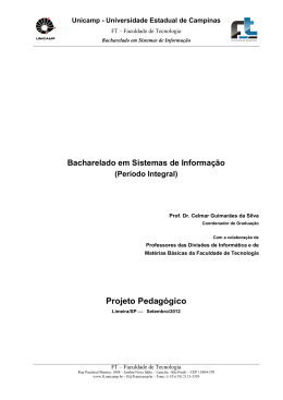 Projeto Pedag&oacute;gico - Faculdade de Tecnologia