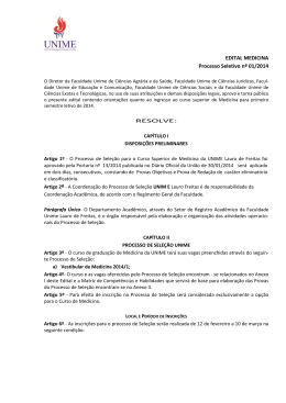 EDITAL MEDICINA Processo Seletivo nº 01/2014