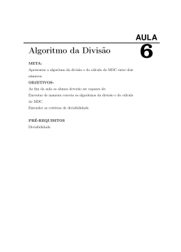 Algoritmo da Divis&atilde;o