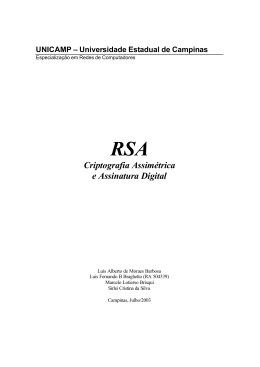RSA - Criptografia Assimetrica e Assinatura Digital