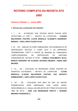 RELA&Ccedil;&Atilde;O DOS TRABALHOS PUBLICADOS - ATO