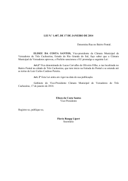 Lei 1.407 – Denomina rua Pontal (promulgada Legislativo)