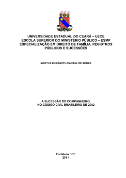A Sucess&atilde;o do Companheiro, no C&oacute;digo Civil Brasileiro de 2002