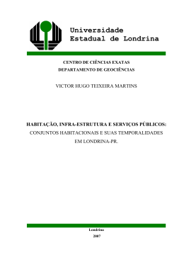 Habita&ccedil;&atilde;o, infraestrutura e servi&ccedil;os p&uacute;blicos