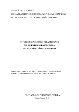 fatores respons&aacute;veis pela mudan&ccedil;a no desempenho da ind&uacute;stria
