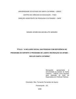 A inclusão social das pessoas com deficiência nos