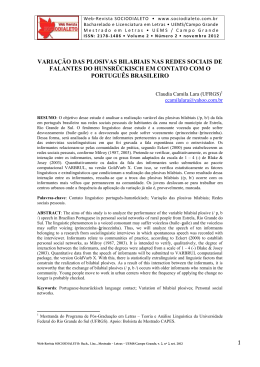 varia&ccedil;&atilde;o das plosivas bilabiais nas redes sociais de falantes do