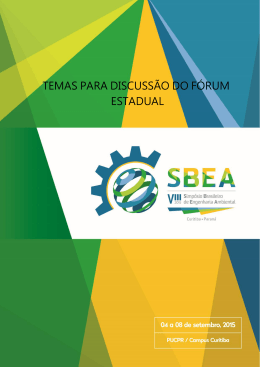 Temas Norteadores FNEA - VIII Simpósio Brasileiro de Engenharia