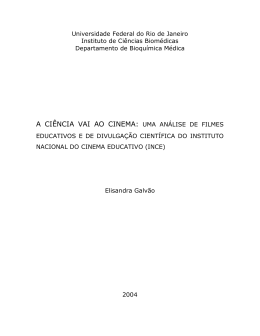 A CI&Ecirc;NCIA VAI AO CINEMA: - Casa da Ci&ecirc;ncia