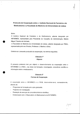 Protocolo de Cooperação entre o Instituto Nacional da Farmácia e do
