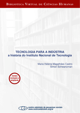 TECNOLOGIA PARA A INDÚSTRIA a história do Instituto Nacional