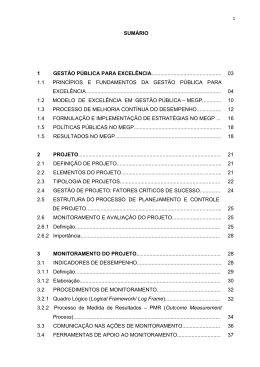 SUMÁRIO 1 GESTÃO PÚBLICA PARA EXCELÊNCIA