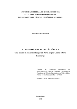 A TRANSPAR&Ecirc;NCIA NA GEST&Atilde;O P&Uacute;BLICA Uma an&aacute;lise da sua