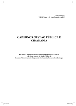 Cadernos gestão pública – FC no Brasil