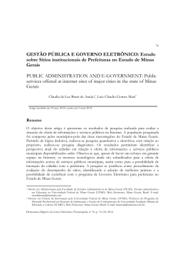 GEST&Atilde;O P&Uacute;BLICA E GOVERNO ELETR&Ocirc;NICO