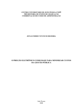 o preg&atilde;o eletr&ocirc;nico como base para minimizar custos da