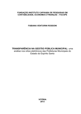 ROSSONI, Fabiana Venturini. Transparência na gestão pública