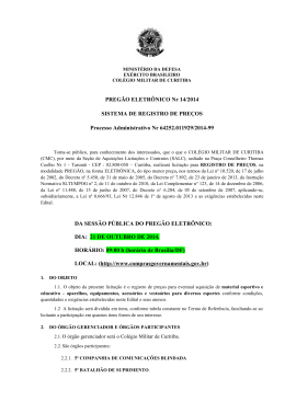 Edital Preg&atilde;o 14-2014 SRP - Material Esportivo