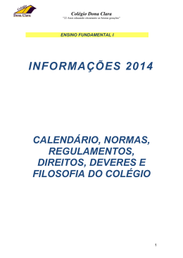 INFORMA&Ccedil;&Otilde;ES 2014 - Col&eacute;gio Dona Clara
