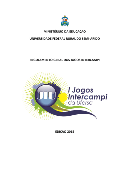 jogos intercampi da ufersa / 2014 regulamento geral