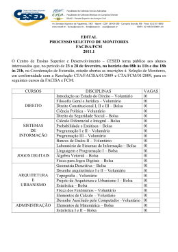 Edital Monitoria 2011.1