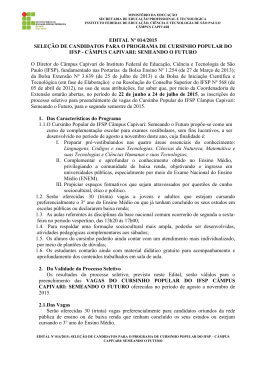 Edital n&ordm; 014/2015 - IFSP