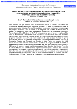 II Congresso Nacional de Forma&ccedil;&atilde;o de Professores XII Congresso