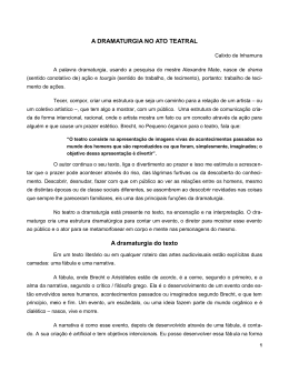 A DRAMATURGIA NO ATO TEATRAL
