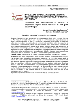 DIVULGA&Ccedil;&Atilde;O E POPULARIZA&Ccedil;&Atilde;O DA CI&Ecirc;NCIA