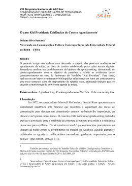 O caso Kid President: Evid&ecirc;ncias de Contra Agendamento1