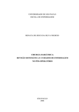 Cirurgia bariátrica: revisão sistemática e cuidados de enfermagem