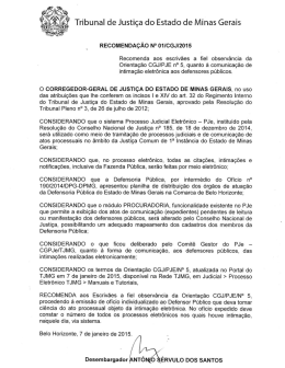Recomendação nº 1/2015 - Tribunal de Justiça de Minas Gerais