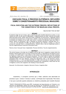 execu&ccedil;&atilde;o fiscal e processo eletr&ocirc;nico: reflex&otilde;es sobre o