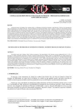 a mitiga&ccedil;&atilde;o do princ&iacute;pio da publicidade no projudi