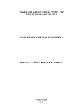 PROCESSO ELETR+&ouml;NICO NA JUSTI+&ccedil;A DO TRABALHO