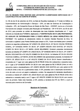 Ata da reuni&atilde;o - Sorteio