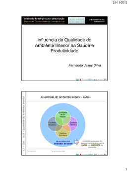 Influencia da Qualidade do Ambiente Interior na Sa&uacute;de e