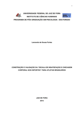 Escala de Insatisfa&ccedil;&atilde;o e Checagem Corporal nos Esportes