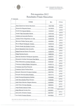 Pr&eacute;-requisitos 2012 - Universidade de Coimbra