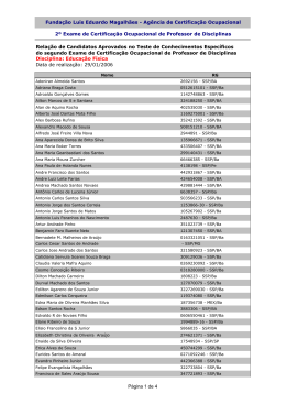 Lista de Aprovados - Educa&ccedil;&atilde;o F&iacute;sica