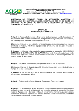 ALTERA&Ccedil;&Atilde;O DO ESTATUTO SOCIAL DA ASSOCIA&Ccedil;&Atilde;O
