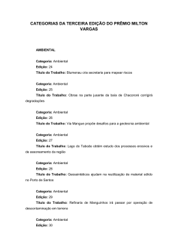 Veja as categorias da terceira edi&ccedil;&atilde;o do Pr&ecirc;mio Milton Vargas
