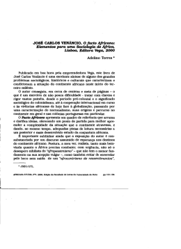 Jos&Eacute; cARLos vEN&Agrave;NcIo, o facto A&fnof;rg&ccedil;ano: