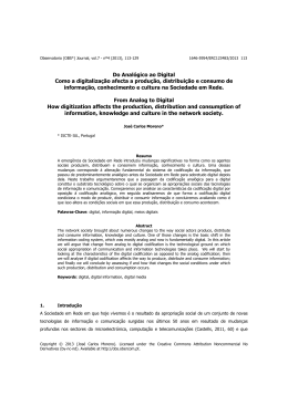 Do Analgico ao Digital Como a digitalizao afecta a produo, distribuio
