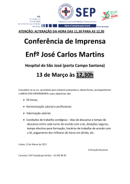 Conferência de Imprensa Enfº José Carlos Martins
