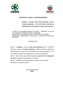 PORTARIA N.º 032/2015 - REITORIA/UNESPAR Designa o servidor